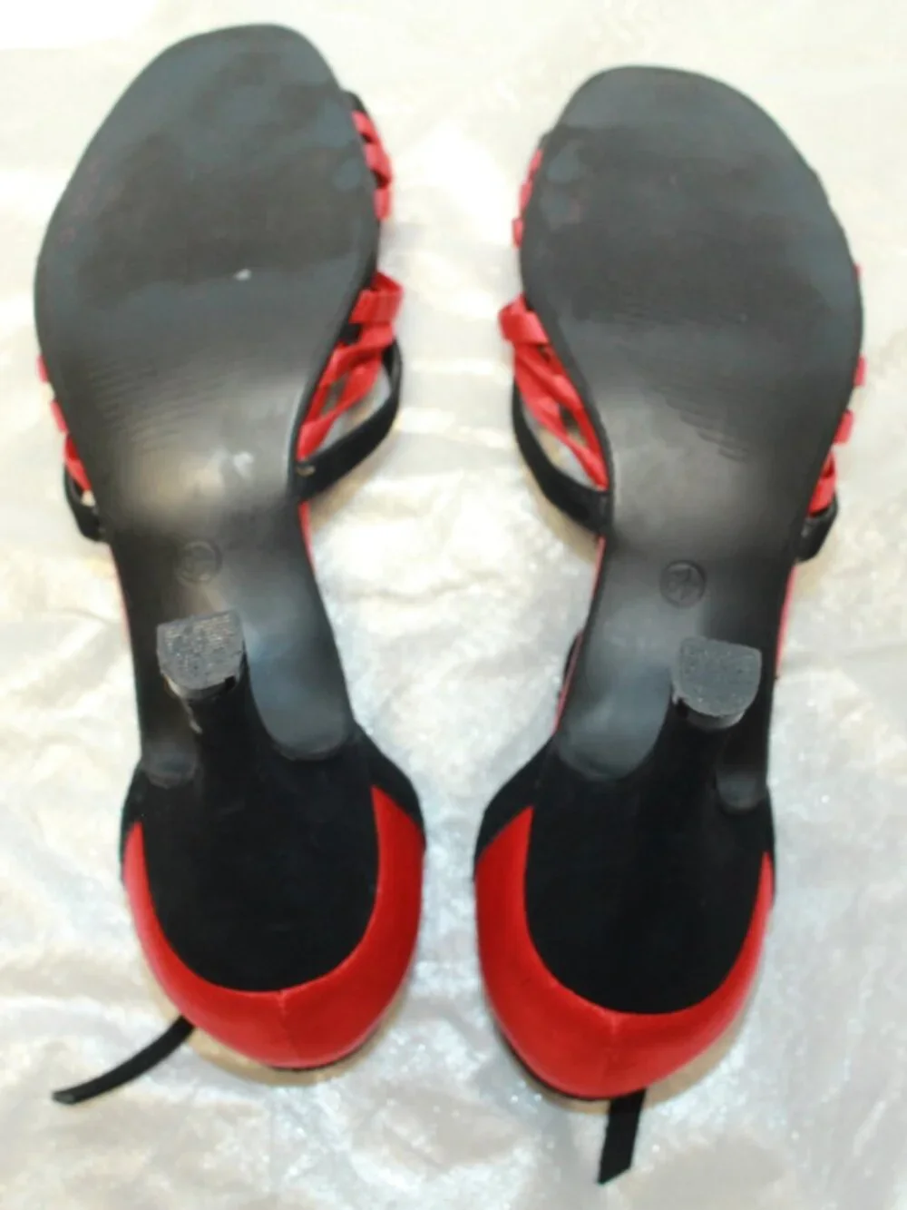 Flamingo Handmade Size 6.5 Red & Black Salsa Latin Dance Shoe Heels